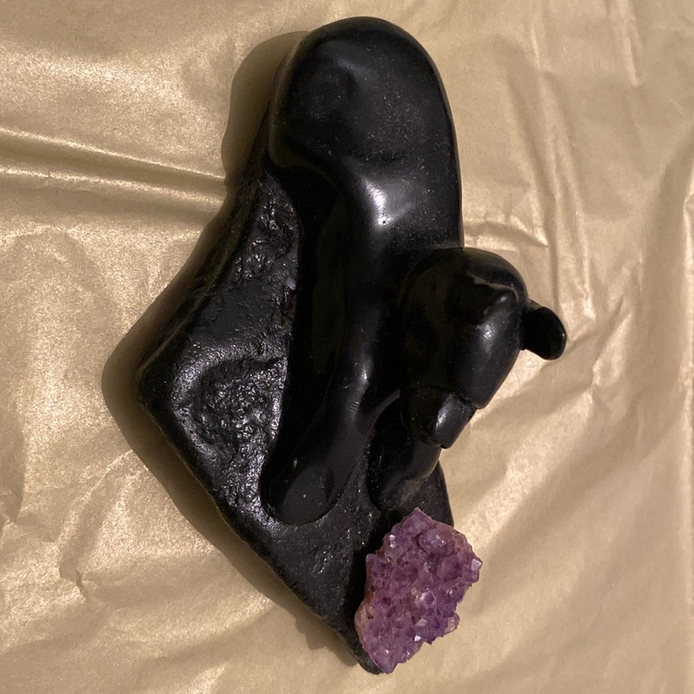 Amethyst Bear Figurine Statue Pure Crystal Amethyst Animal